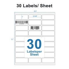 INJINEO 1" x 2-5/8" Crystal Clear Address Labels