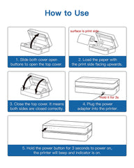 2.4 GHz WiFi Inkless Printer Supports 8.5" x 11" US Letter Size Thermal Paper FT800