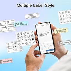 P31S Label Maker Machine with Tape, Portable Bluetooth Label Printer for Organizing Storage Office Home, Sticker Maker Mini Label Maker with Multiple Templates, White