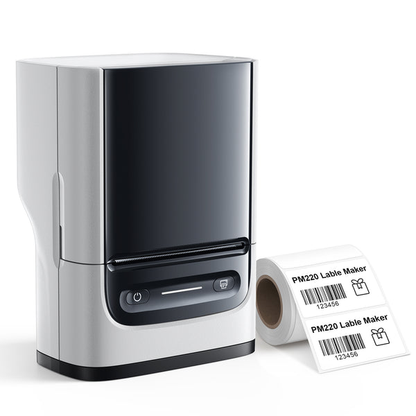 PM220 Bluethooth Label Makers, 2 Inch Bluethooth Protable Thermal Label Printers for Phone & PC, Easy to Use for Office, Home, Label Maker Machine with 50x30mm Label Tape, White