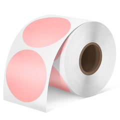 2 Inch Pink Circle Thermal Stickers Labels 750 Labels/Roll